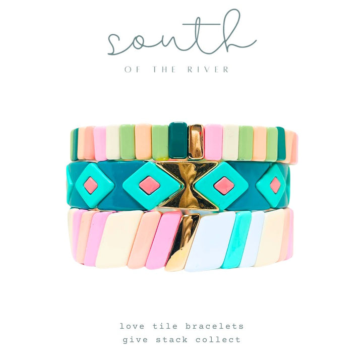 Boho Tile Bracelet | Neutral Pinks
