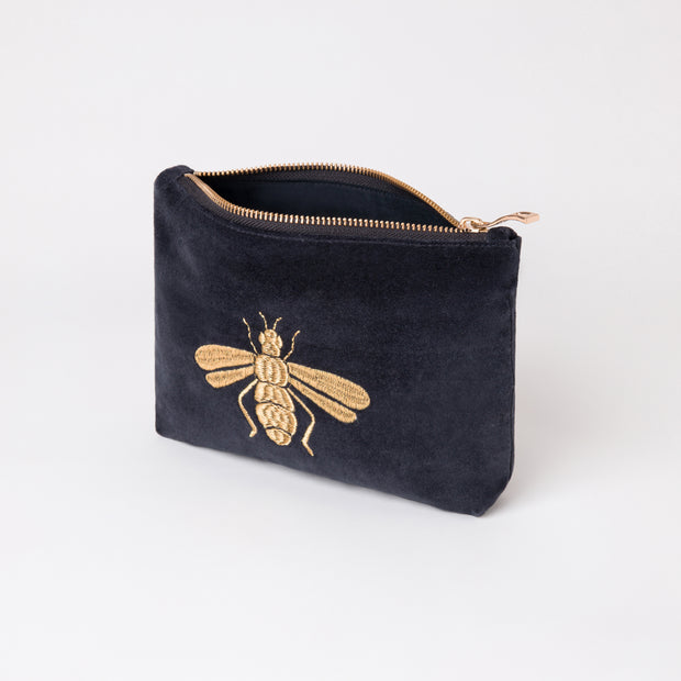 Elizabeth Scarlet Honey Bee Mini Pouch | Charcoal