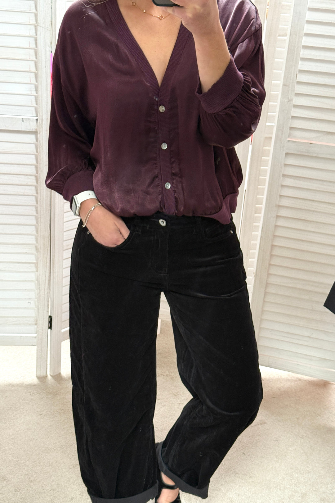 Cord Barrel Leg Jeans