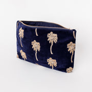 Elizabeth Scarlett Gold Palm Everyday Pouch | Navy