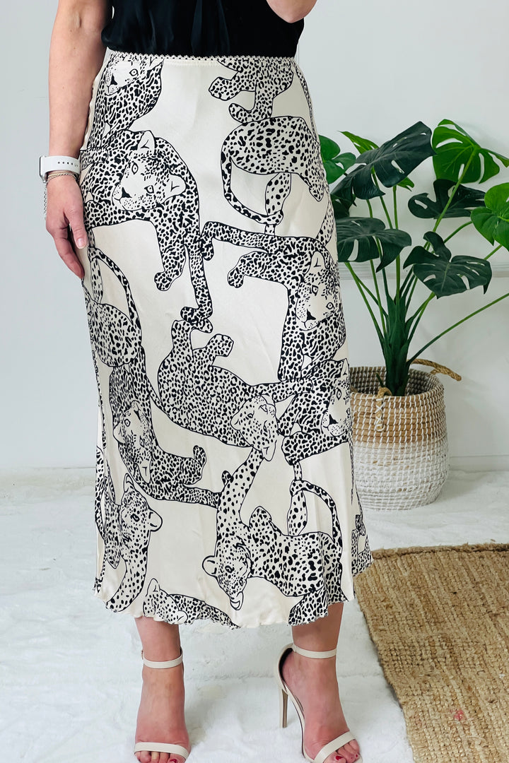 Evelyn Leo Satin Slip Skirt