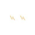 Crystal Bolt Stud Earrings | Gold