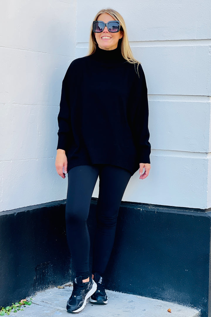 Riva Roll Neck Knit | Black