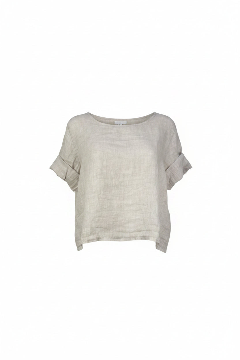 Francesca Button Back Linen Top Blouse