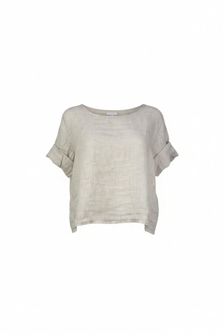 Francesca Button Back Linen Top Blouse