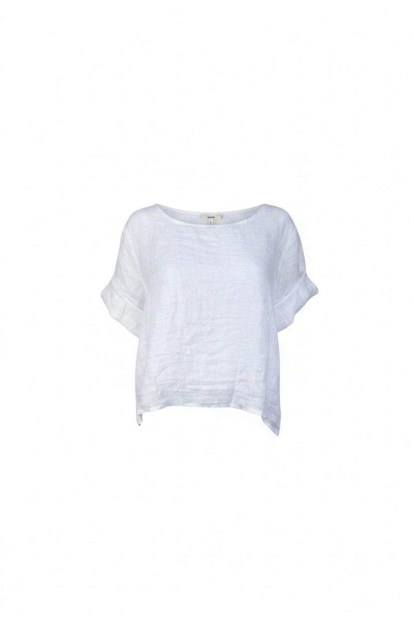 Francesca Button Back Linen Top Blouse