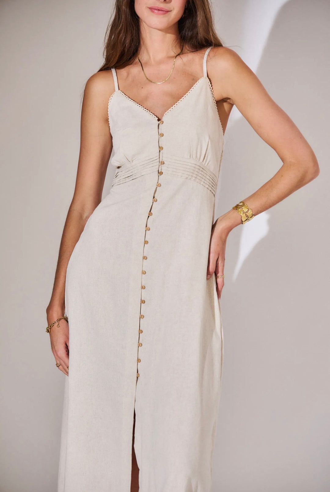 Riviera Button Cotton Dress