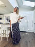 Sarah Polka Dot Skirt (Black or Chocolate)