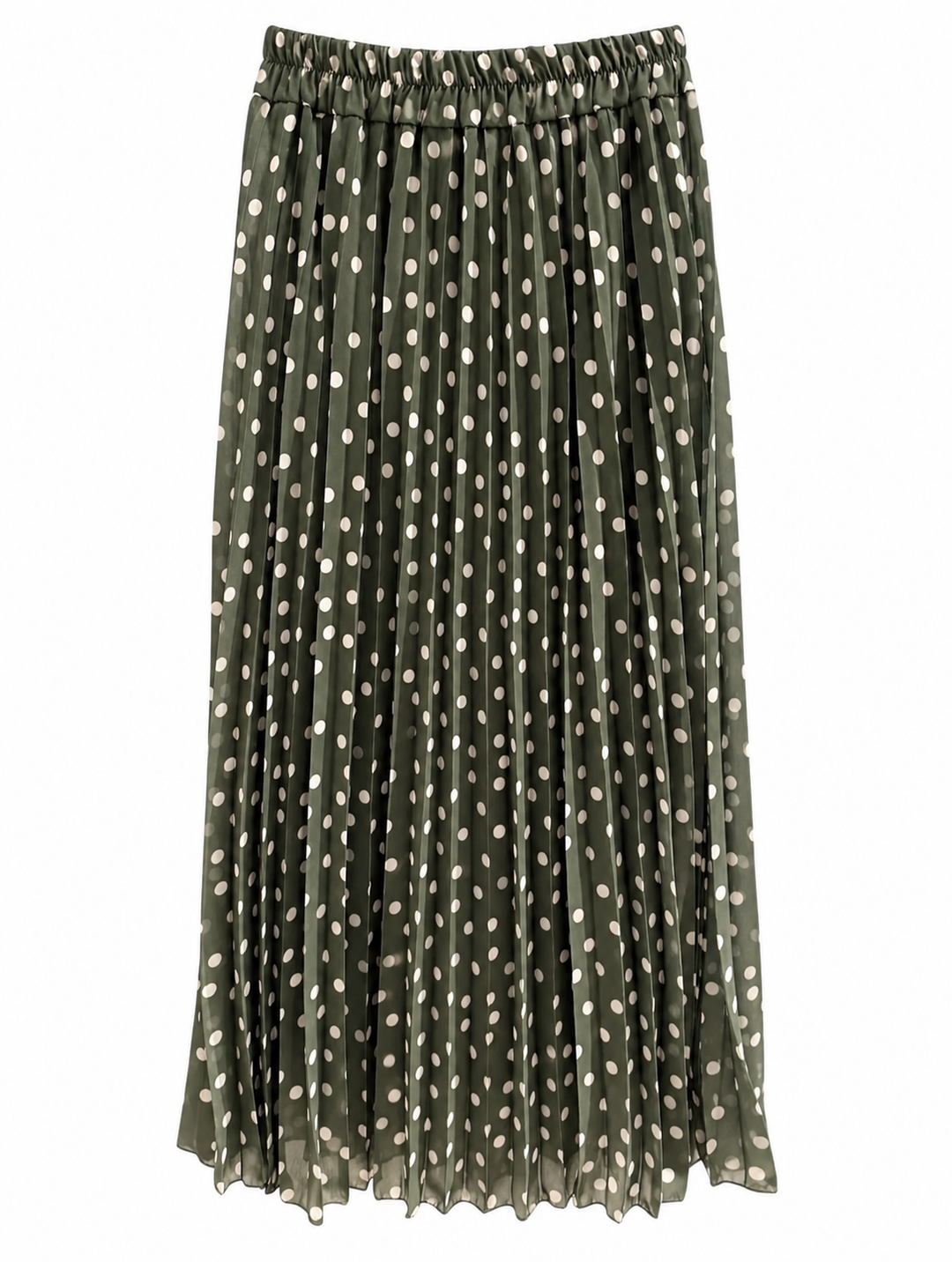 Bessie Pleated Polka Dot Maxi Skirt
