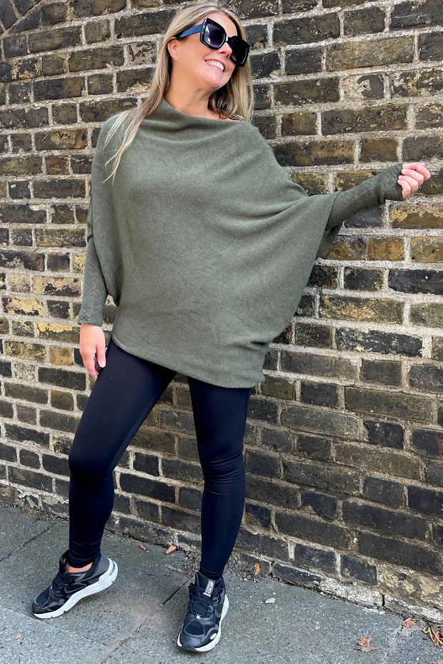 Maisie Asymmetric Jumper | Khaki