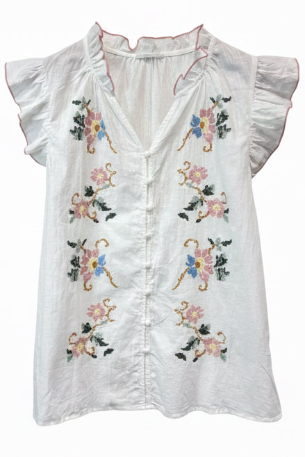 Caroline Cross Stitch Embroidered Blouse