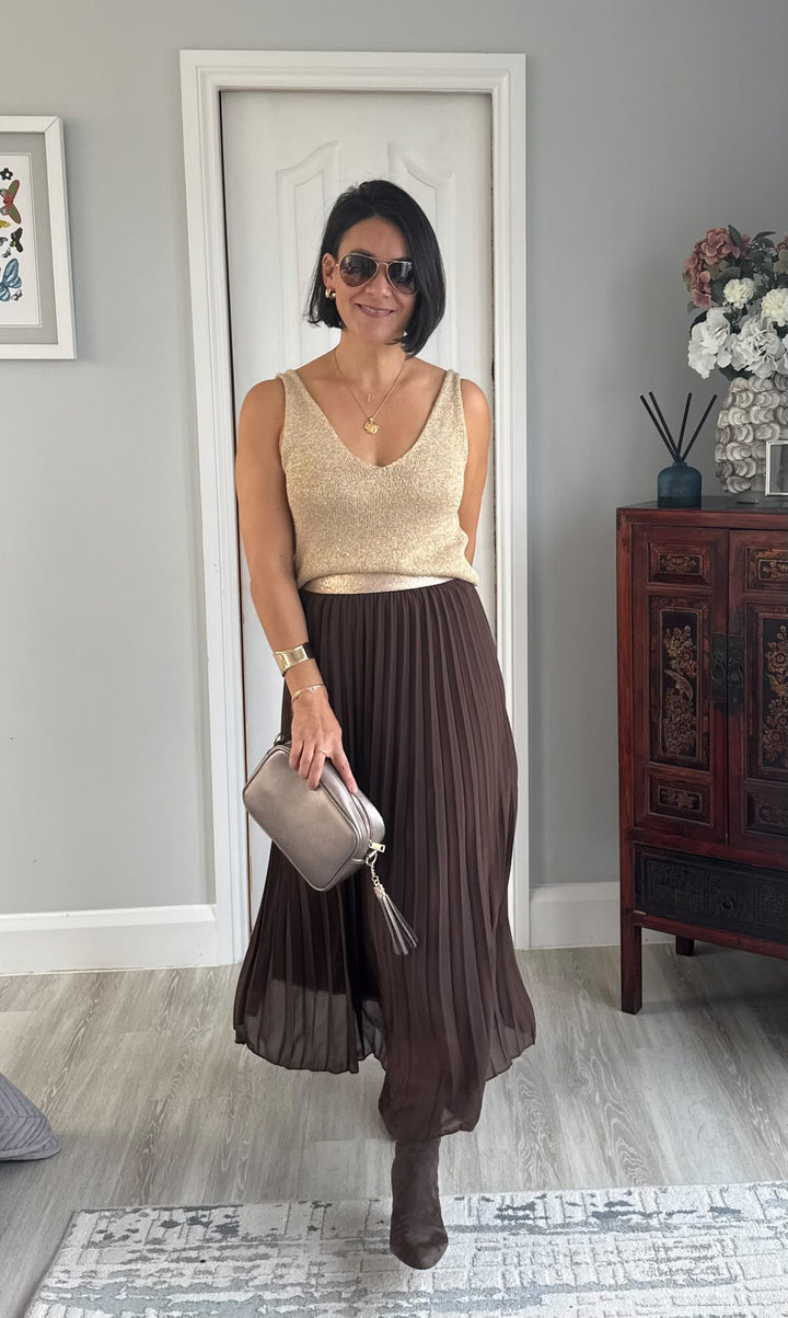 Pleated Maxi Skirt