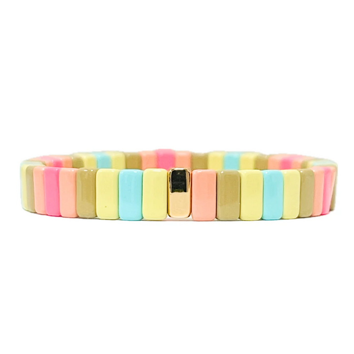 Boho Tile Bracelet | Neutral Pinks