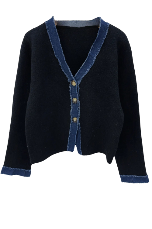 PRE ORDER Lucie Wool Blend Cardigan | Black