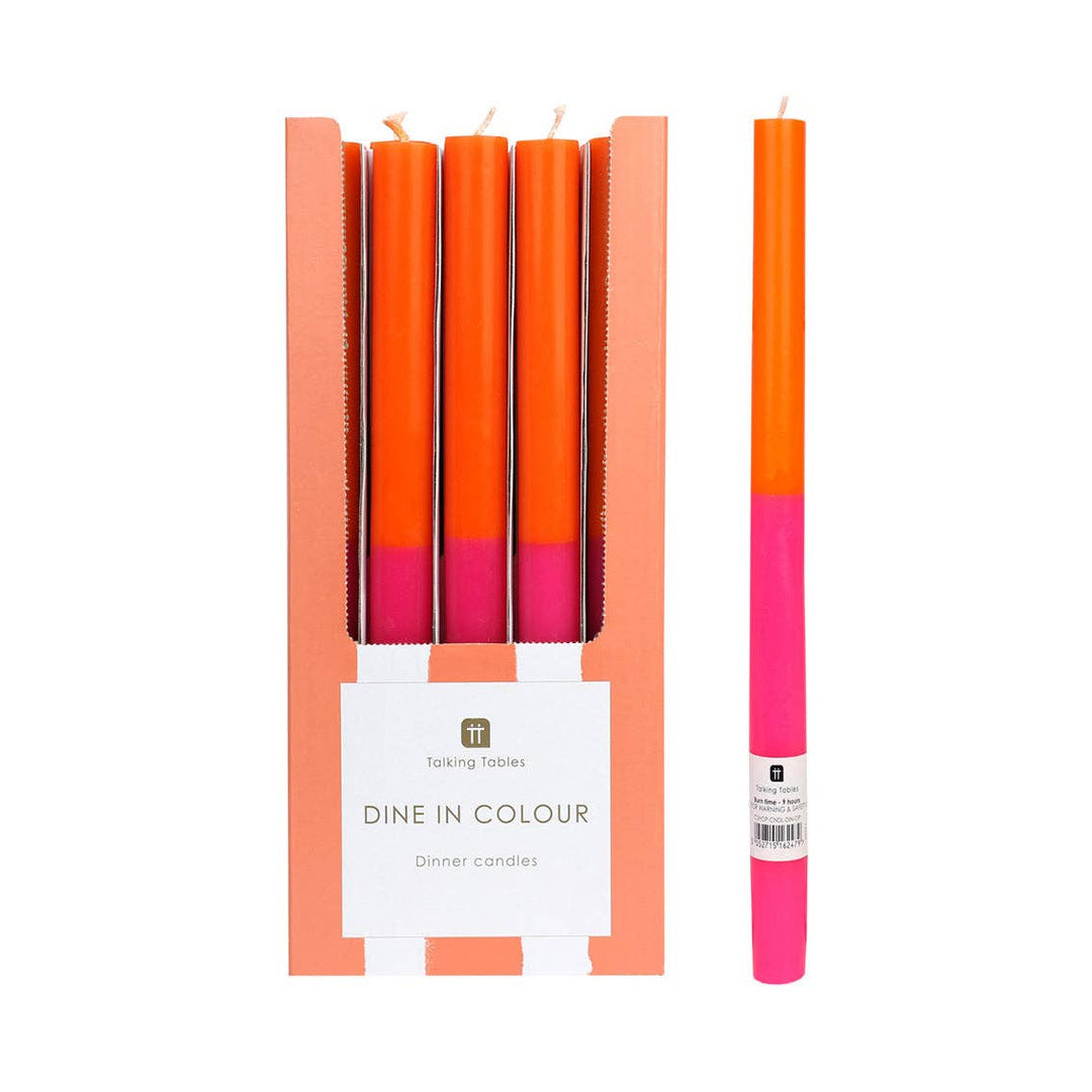 Orange & Pink Dinner Candle