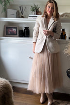 Polka Dot Maxi Tulle Skirt | Creme