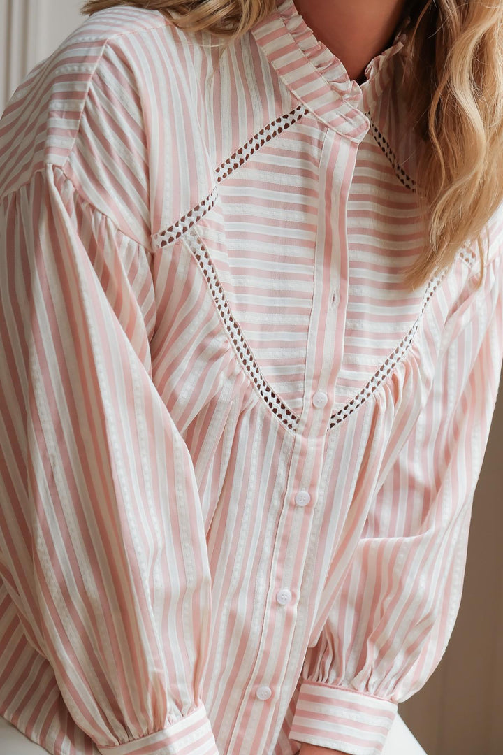 Lily Blouse | Pink & Cream