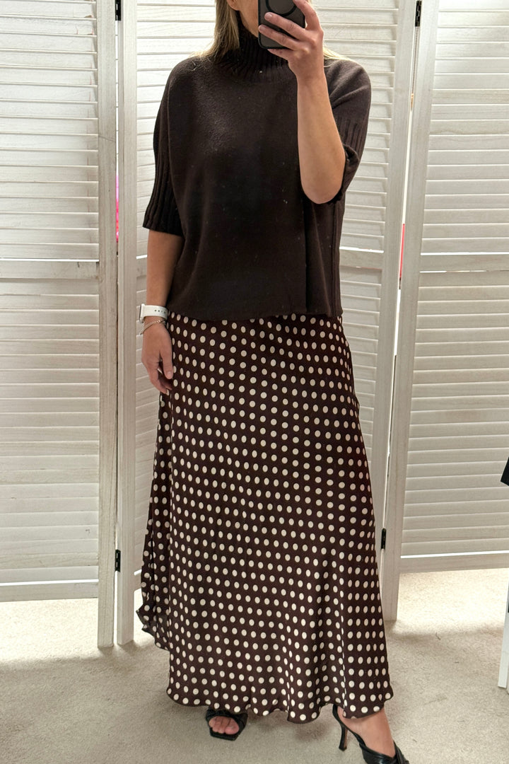 *** PRE ORDER *** Sarah Polka Dot Skirt (Black or Chocolate)