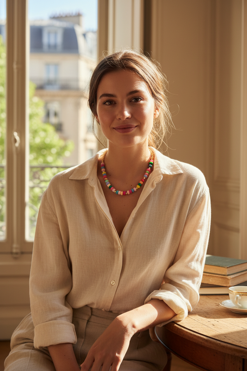 Beaded Stone Necklace