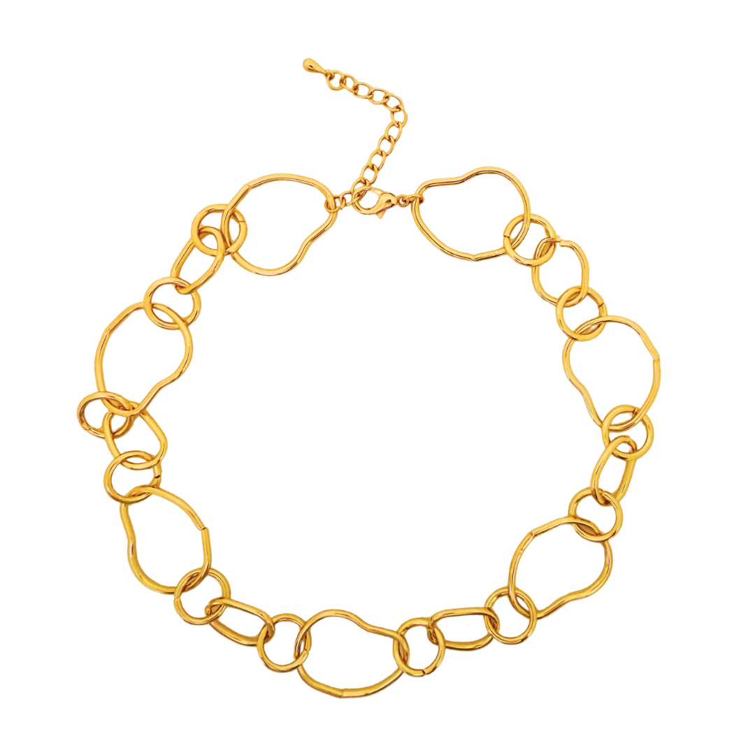 Organic Link Statement Necklace | Gold or Silver
