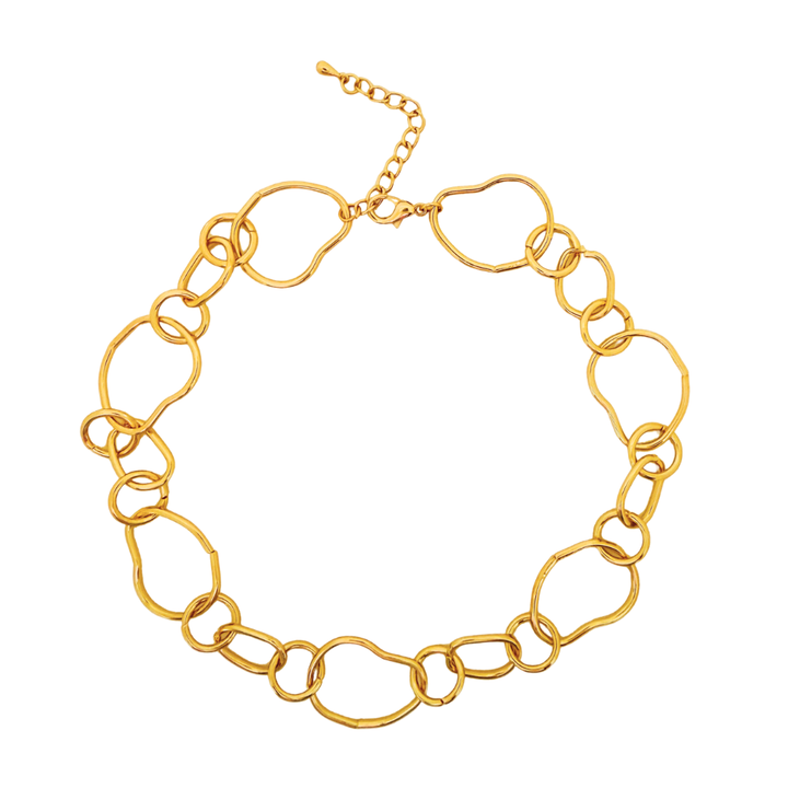 Organic Link Statement Necklace | Gold or Silver