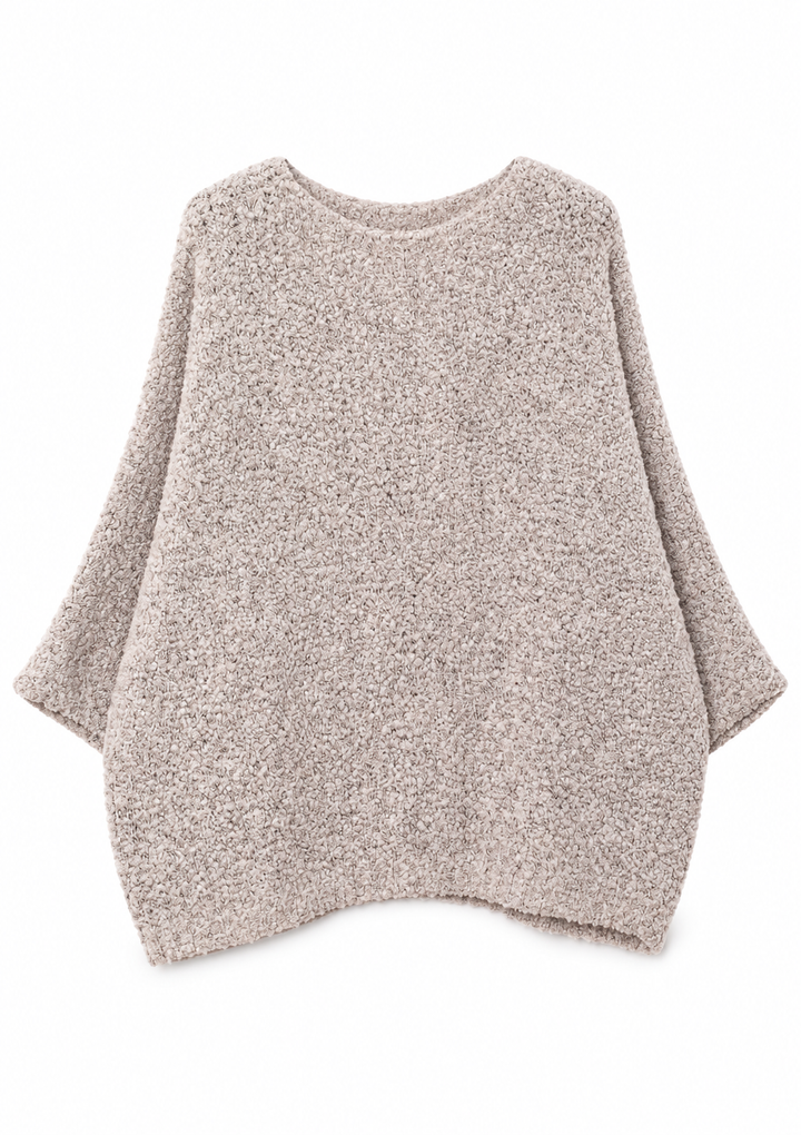 Jenny Boucle Batwing V Neck Jumper