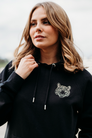 Organic Tiger Hoodie Sweatshirt | Black