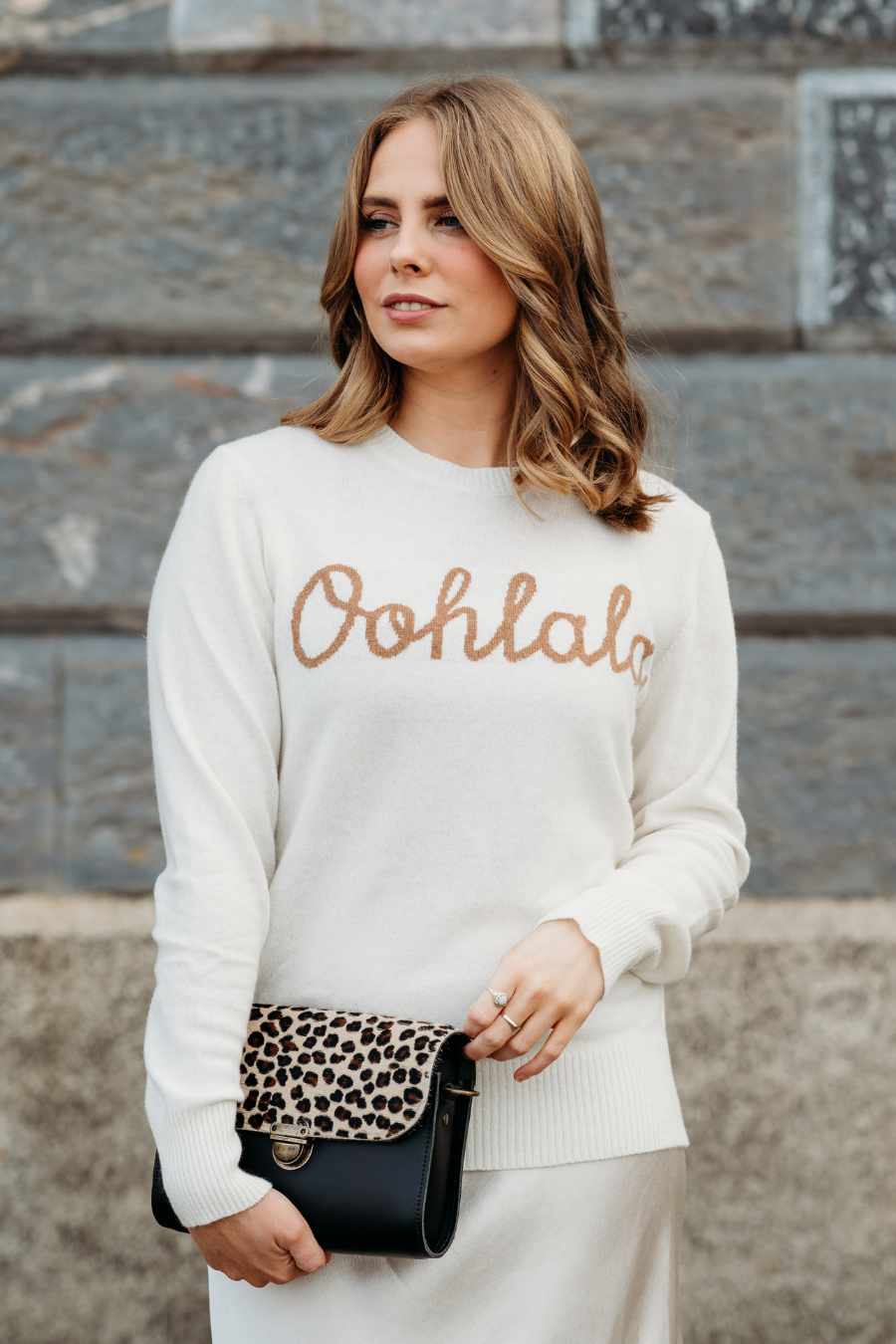 Ooh La La Cashmere Blend Jumper | Cream x Mocha