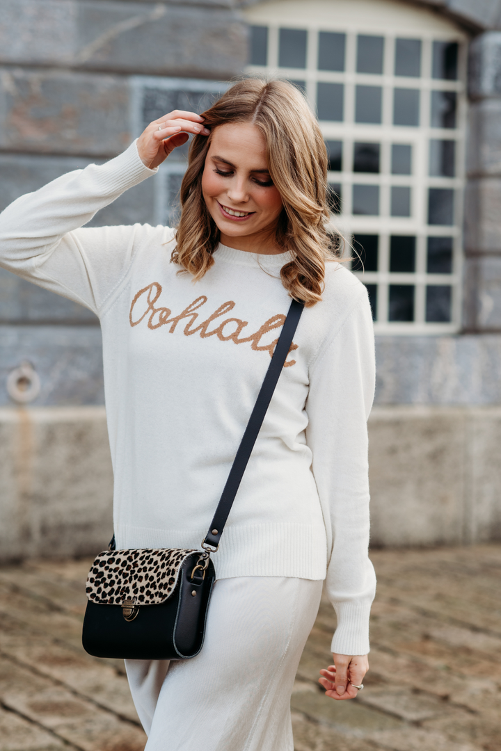 Macy Leather Crossbody Satchel | Leo Print