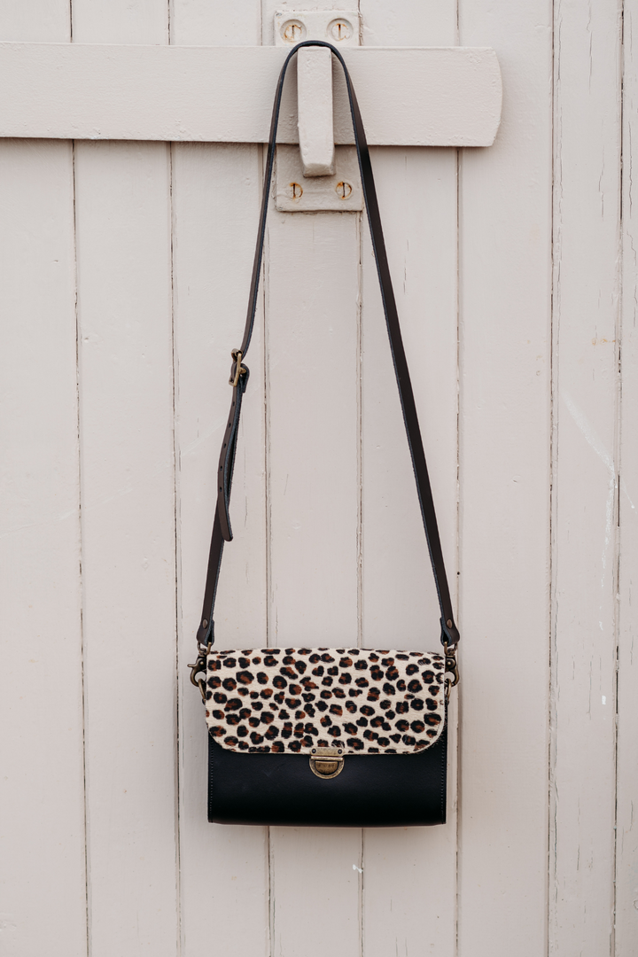Macy Leather Crossbody Satchel | Leo Print