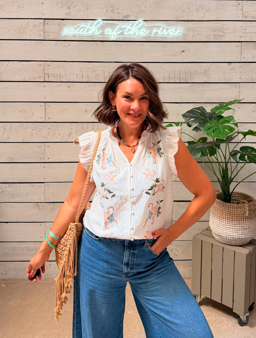 Caroline Cross Stitch Embroidered Blouse