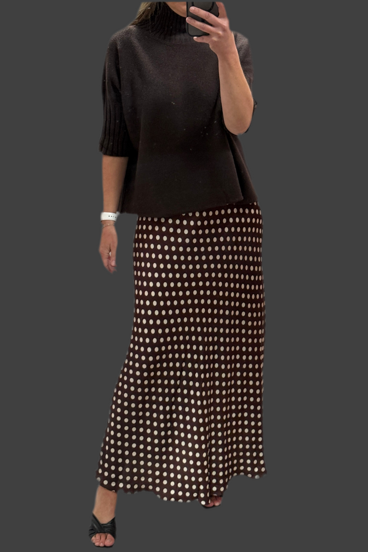 *** PRE ORDER *** Sarah Polka Dot Skirt (Black or Chocolate)