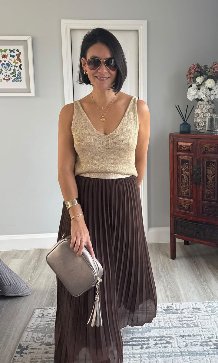 Pleated Maxi Skirt