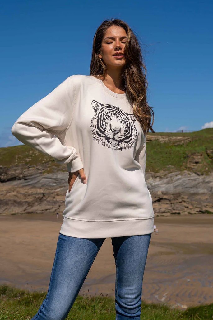 Tiger Organic Cotton Sweatshirt (Cream)