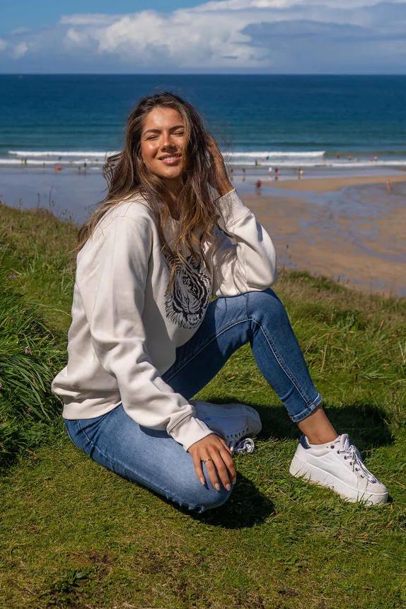 Tiger Organic Cotton Sweatshirt (Cream)