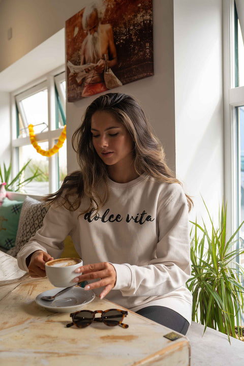 Dolce Vita Sweatshirt | Cream x Black