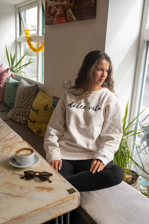 Dolce Vita Sweatshirt | Cream x Black