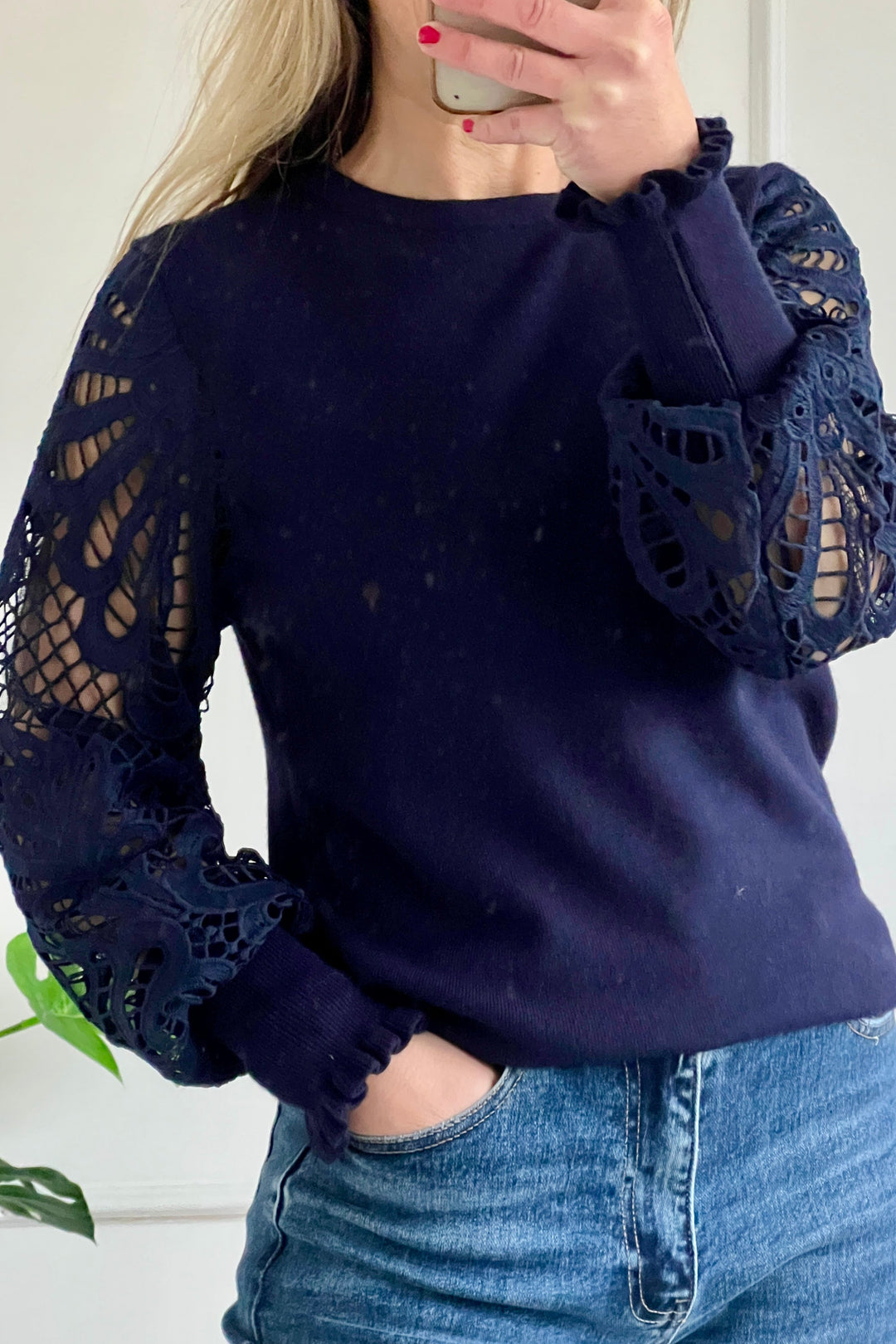 Molly Crochet Sleeve Jumper - colours to choose