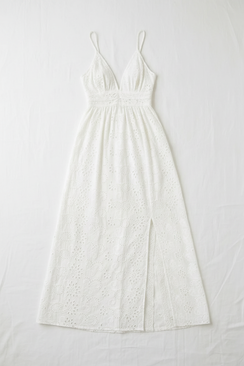Kelsey White Broderie Dress