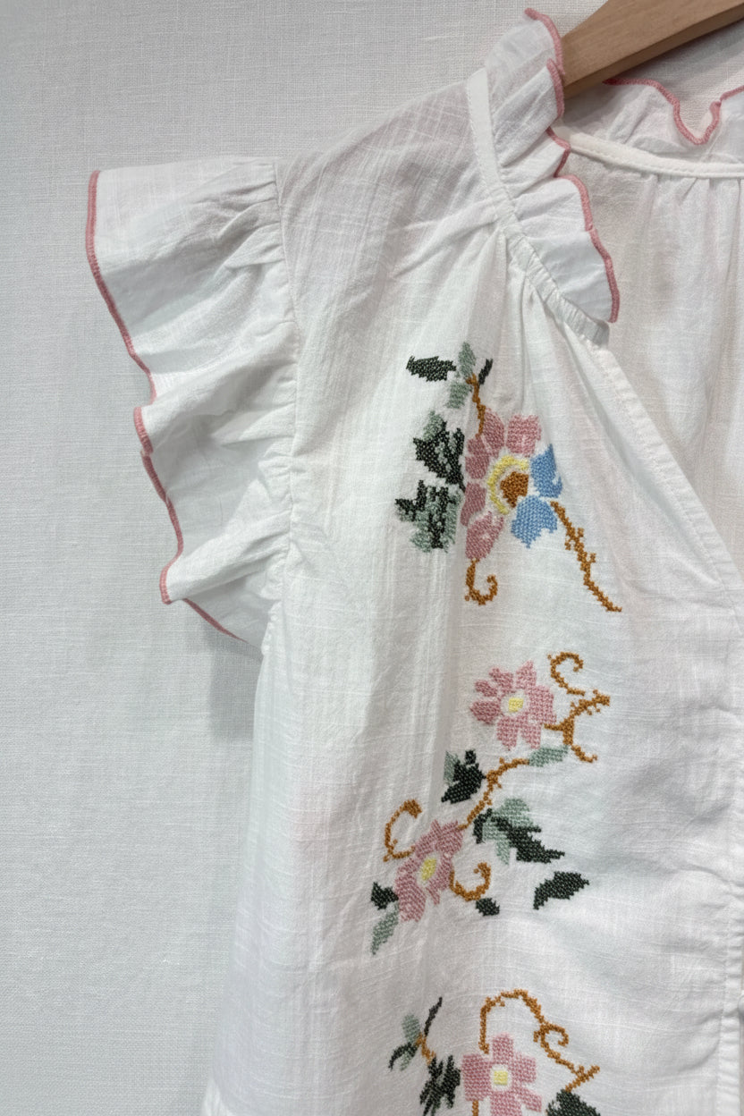 Caroline Cross Stitch Embroidered Blouse