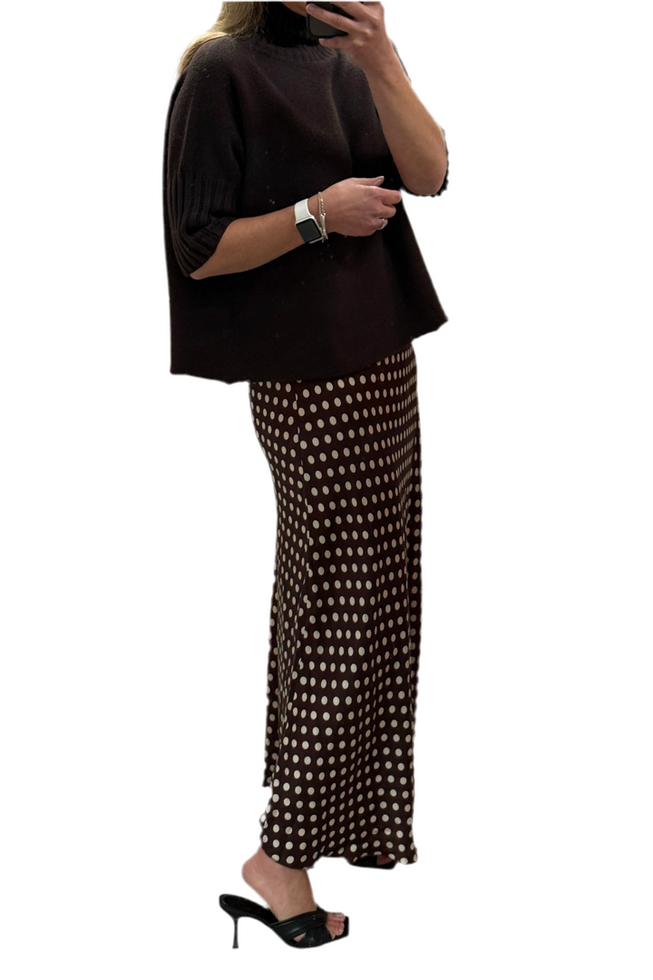 *** PRE ORDER *** Sarah Polka Dot Skirt (Black or Chocolate)
