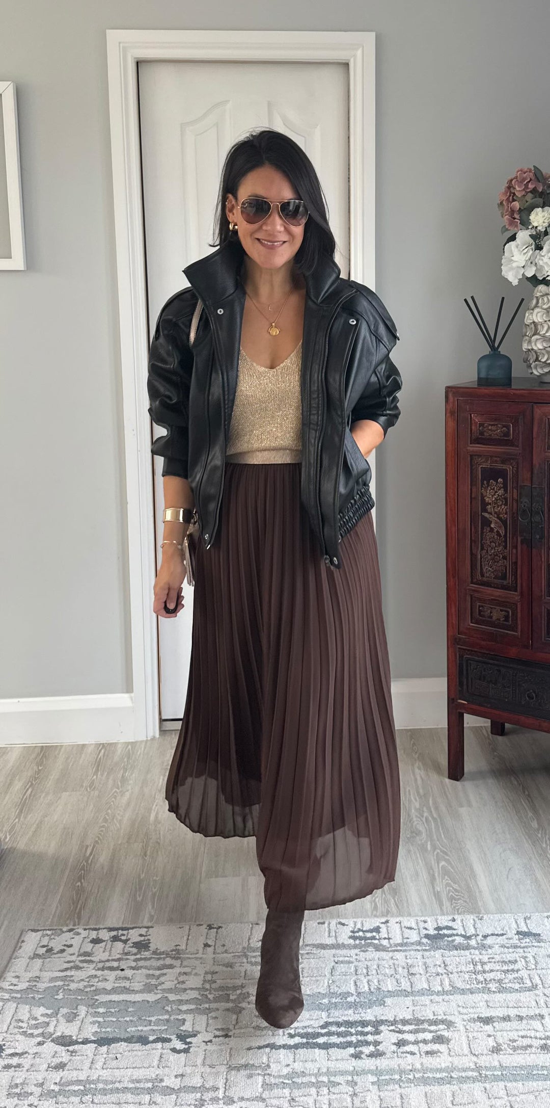 Pleated Maxi Skirt