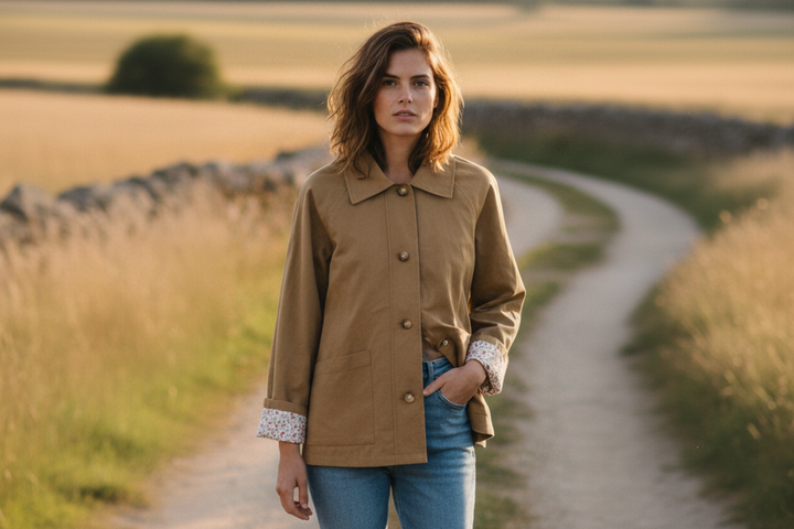 Cecile Ditsy Print Lined Spring Mac Jacket