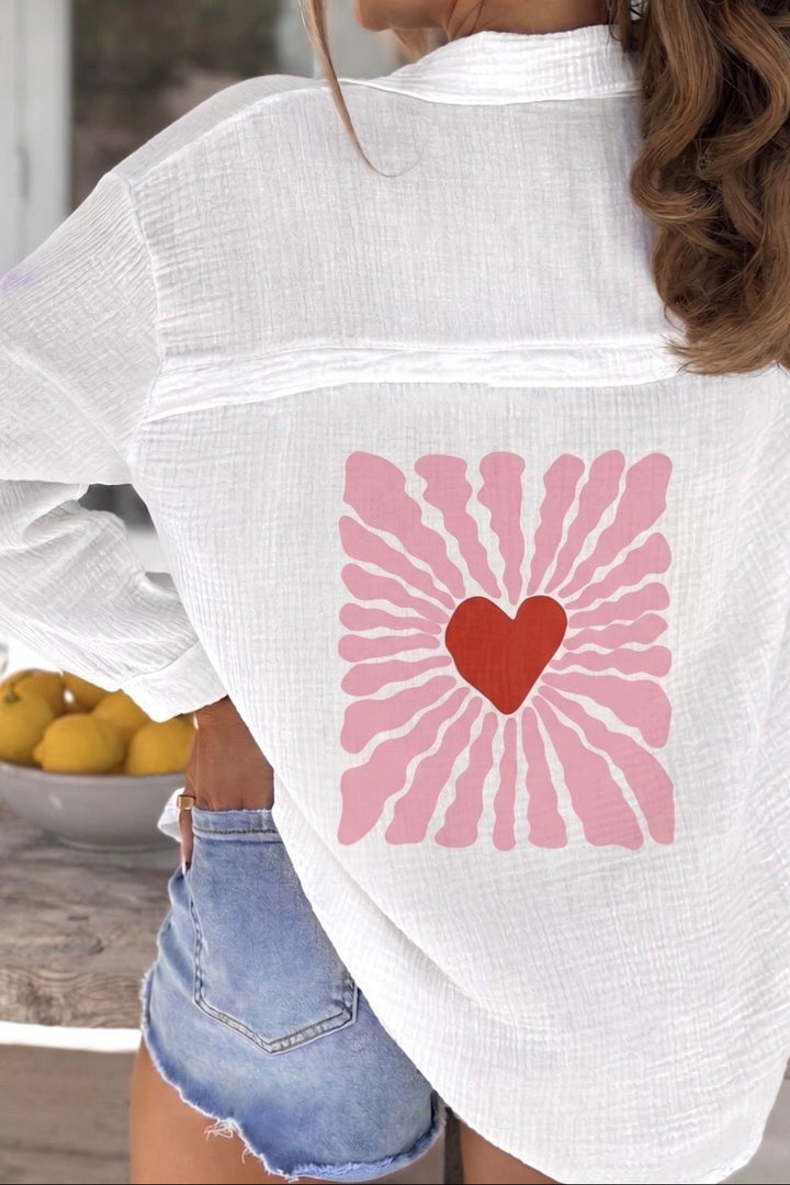 *** PRE ORDER *** Harley Heart Cheesecloth Cotton Blouse