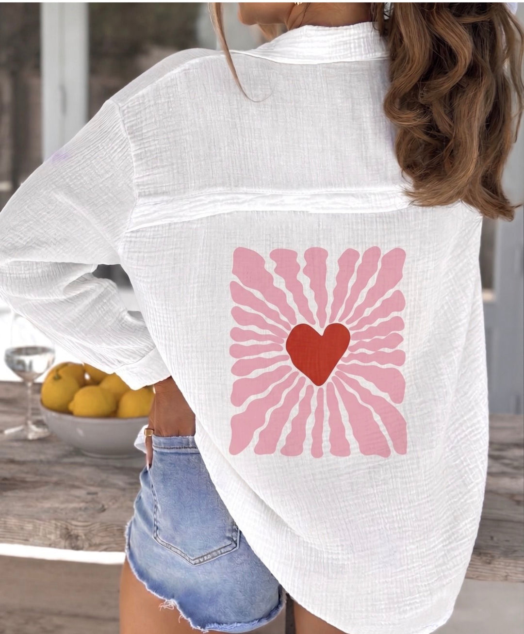 *** PRE ORDER *** Harley Heart Cheesecloth Cotton Blouse