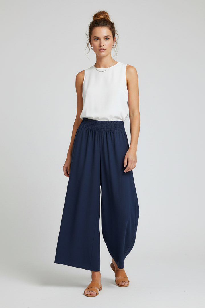 Emily Palazzo Wide Leg Linen Trousers
