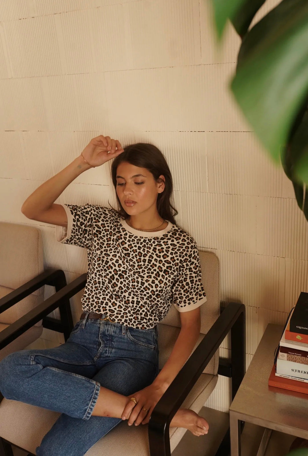 Nina Leopard Print Cotton T Shirt