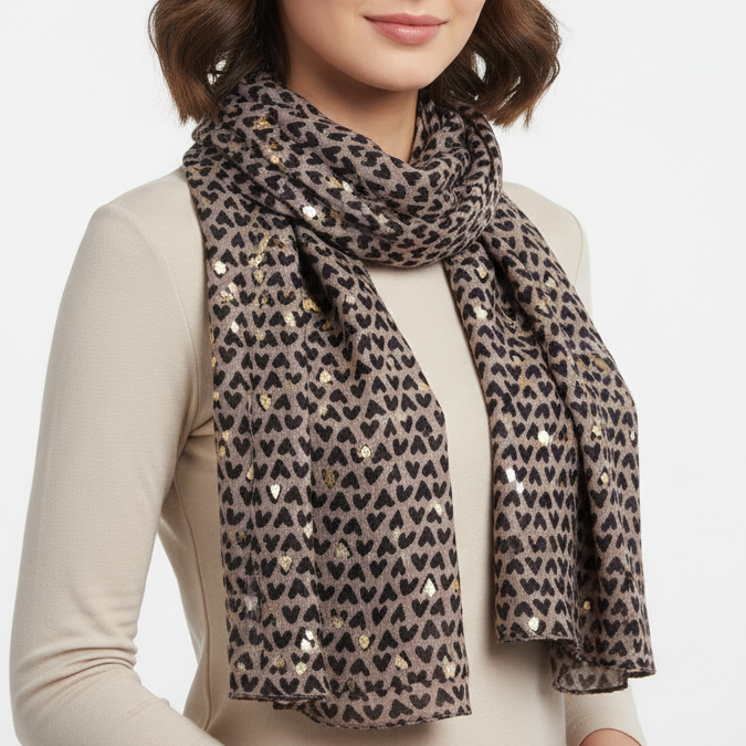 Heart Foil Scarf