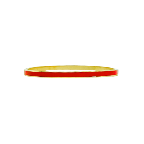 Cooper Enamel Oval Hinged Stainless Steel Bangle | 4mm Width