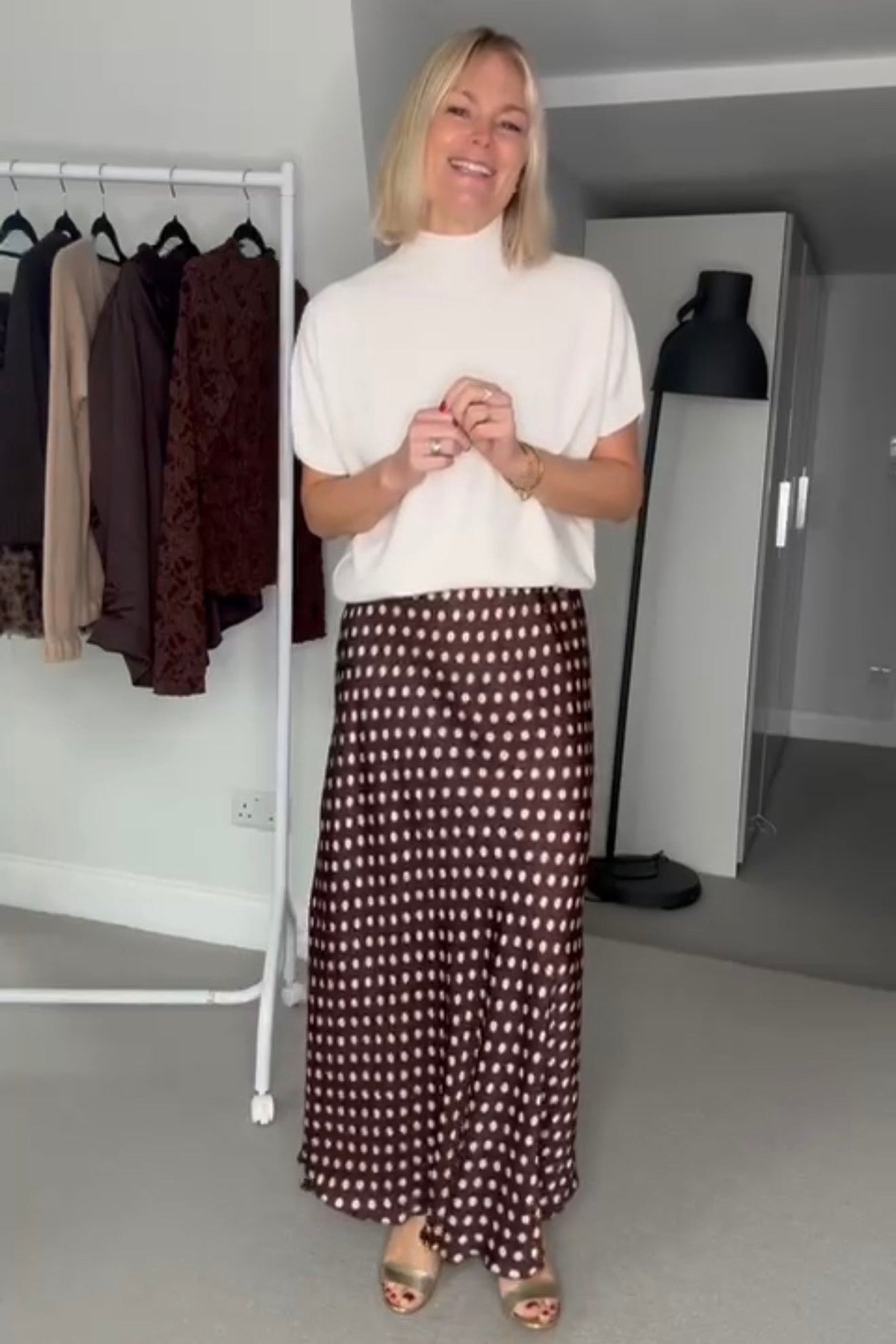 Sarah Polka Dot Skirt (Black or Chocolate)